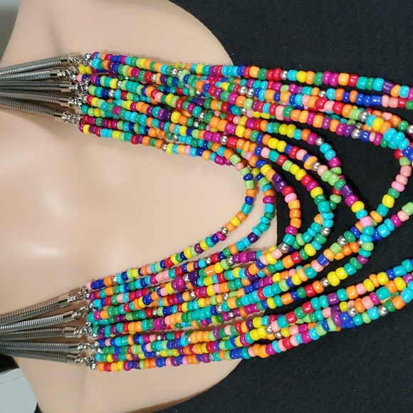 Jules Colorful Multi Strand Bead Necklace - Picture 2 of 7
